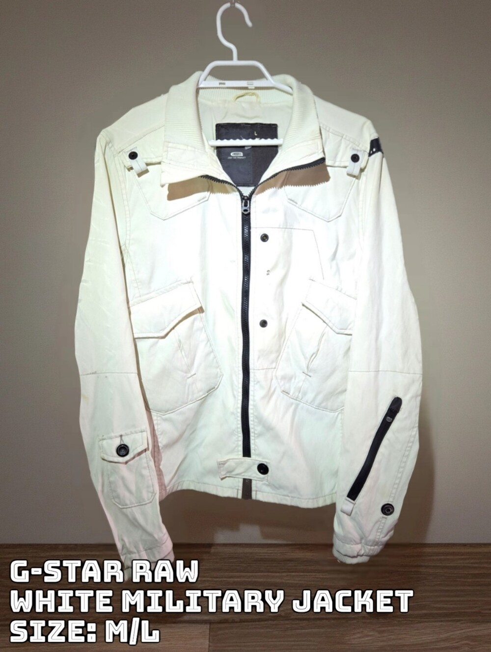 G-Star White Military Field Jacket
